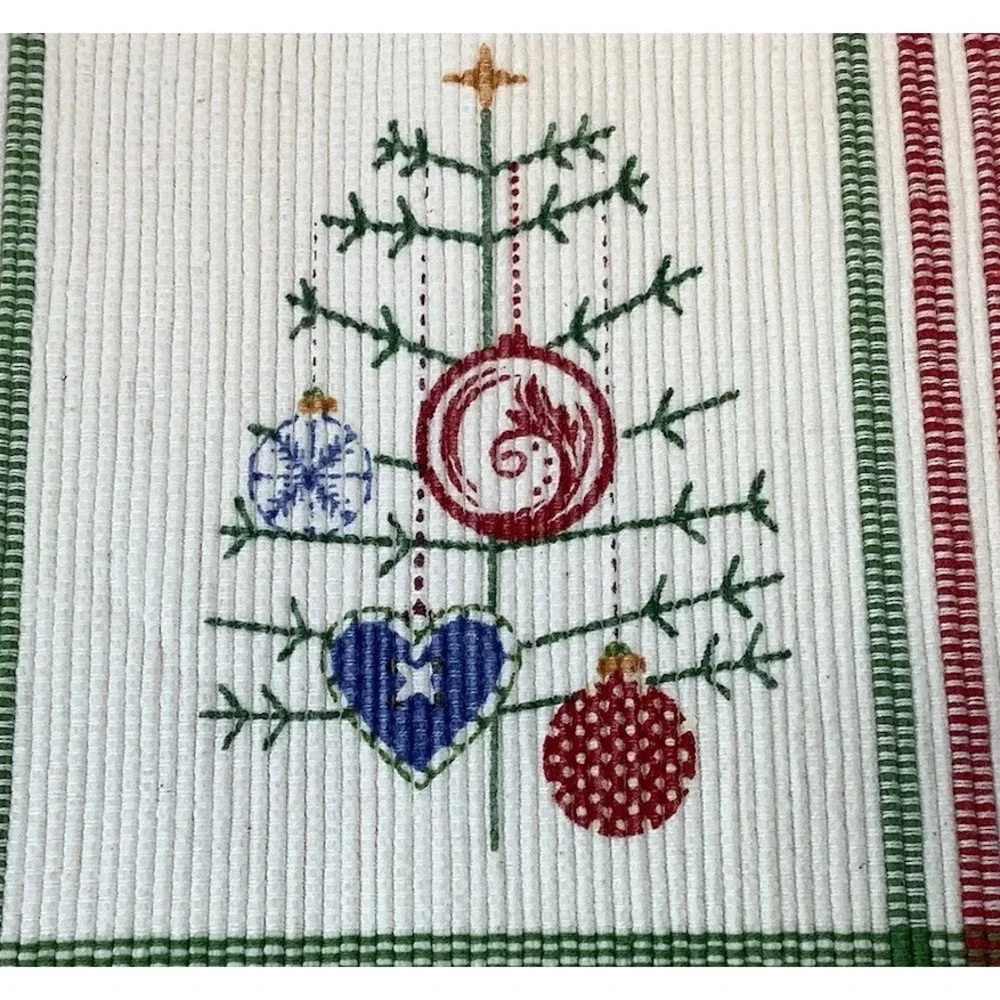 Dillards Trimmings  Woven Snowman Plaid Christmas Holiday Placemats‎ Set of 8